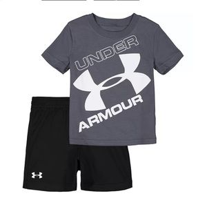 UNDER ARMOUR BOYS’ BIG LOGO TEE & SHORTS SET